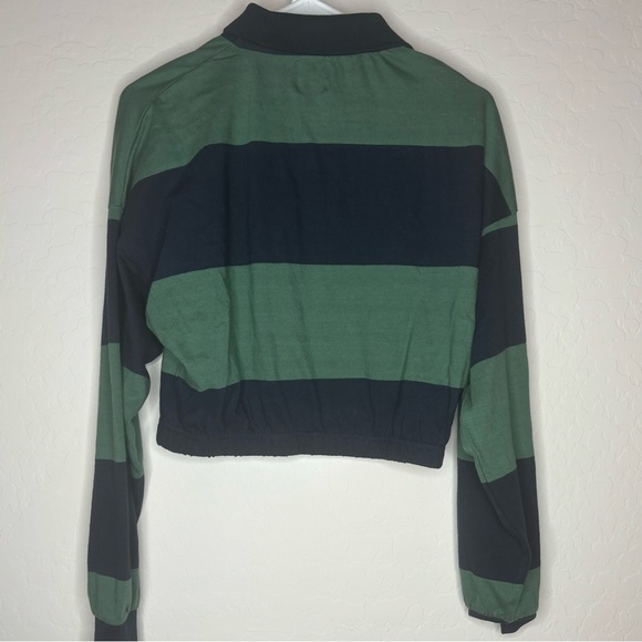 BDG Urban Outfitters Rugby Stripe Tee in Green & Navy SIZE LARGE - Picture 4 of 8